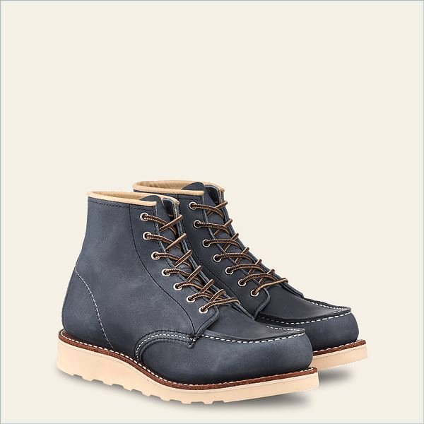  6-Inch Classic Moc Women's Short Boot in Indigo Legacy Leather 1