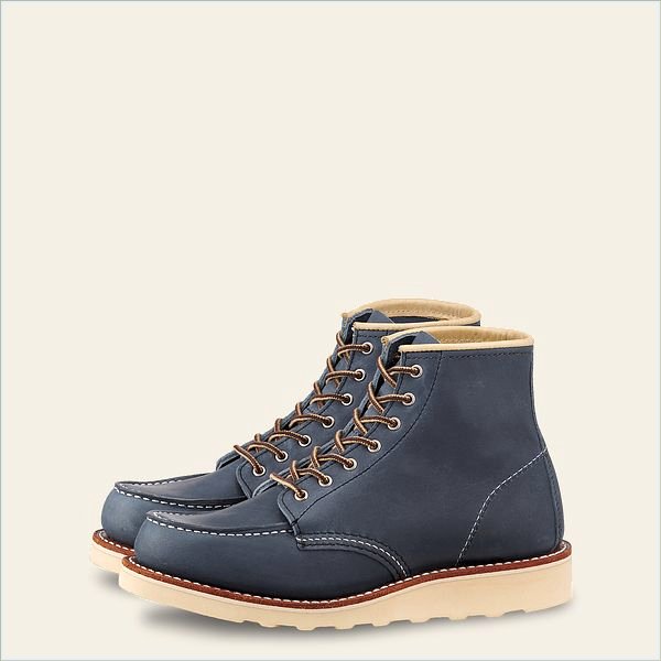  6-Inch Classic Moc Women's Short Boot in Indigo Legacy Leather 4