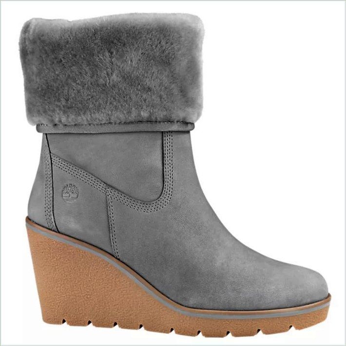  TIMBER Womens Paris Height Shearling Wedge Boots 1